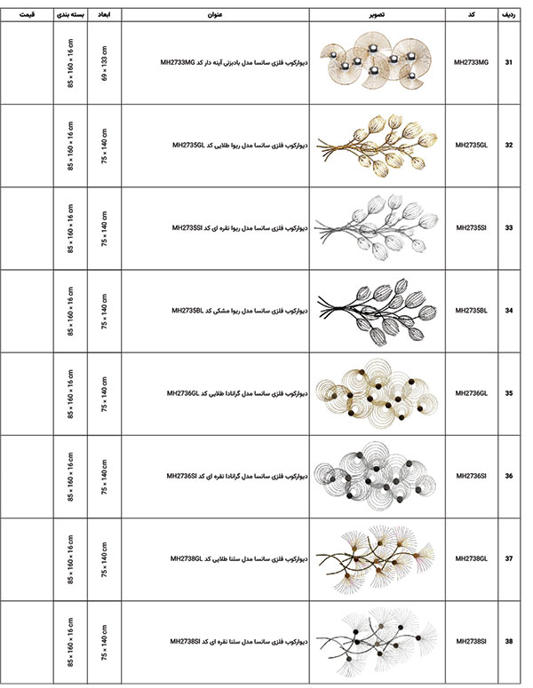 تابلو فلزی مدرن