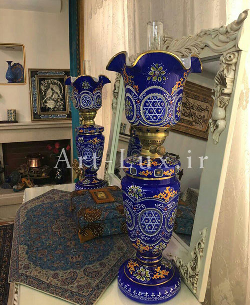 چراغ نفتی سه پوست آبی