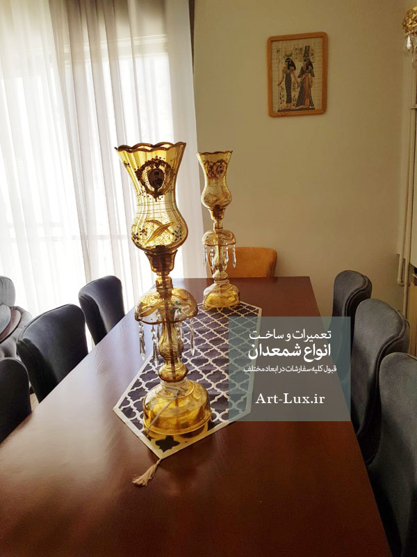 شمعدان ناصری با رنگ  عسلی