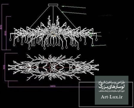 طراحی لوستر با اتوکد