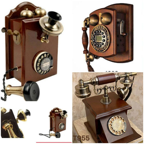 خرید تلفن قدیمی کلاسیک چوبی دکوری