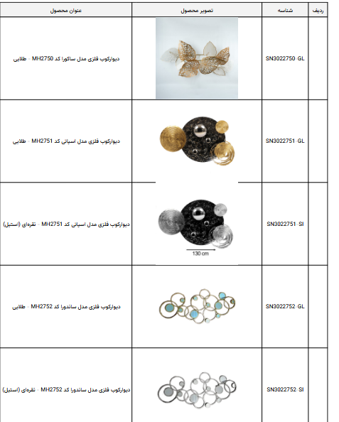 دیوارکوب فلزی مناسب سالن پذیرایی