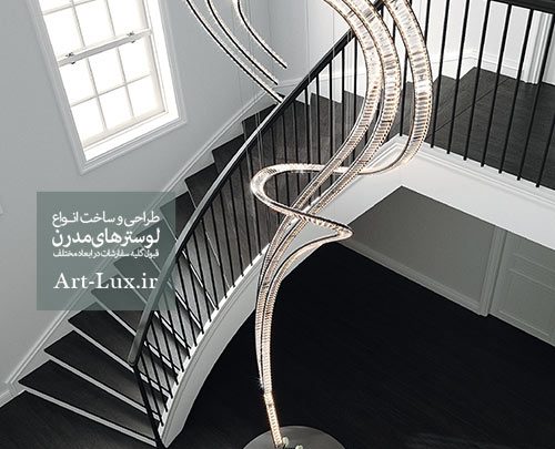لوستر مدرن کریستالی آویز