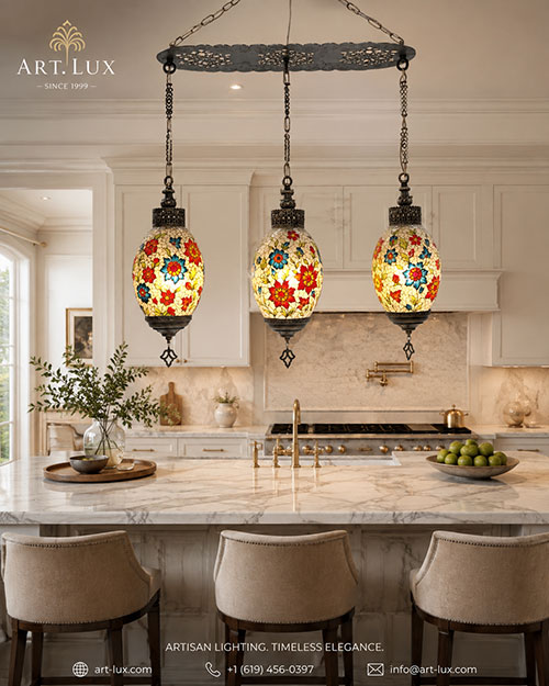 handmade stained glass chandelier
