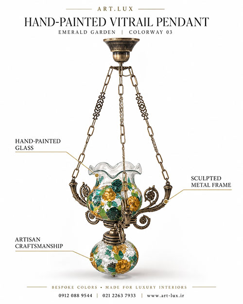 custom vitrail chandelier lighting
artistic stained glass ceiling